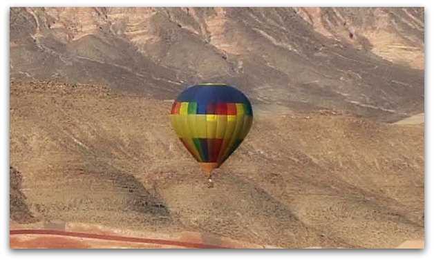 Hot air balloon over Las Vegas