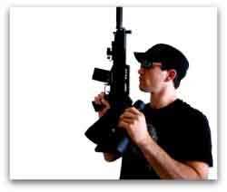 Man shooting a gun