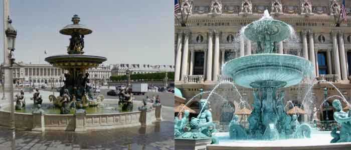 Paris hotel in Las Vegas vs. real Paris - La Fontaine des Mers