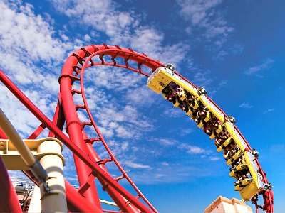 What casinos have roller coasters in Las Vegas?