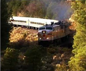 Train running to the Grand Canyon from Las Vegas