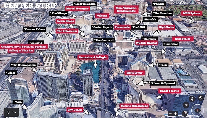 Las Vegas Center Strip map