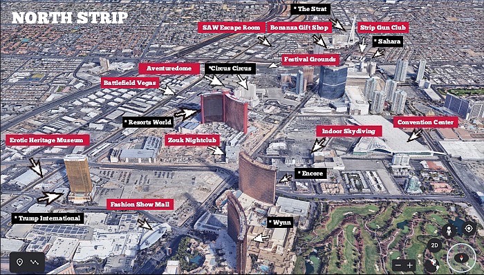 Las Vegas North Strip map