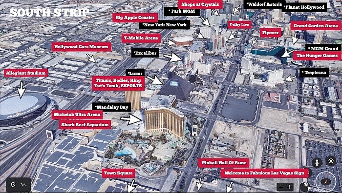 Las Vegas South Strip map