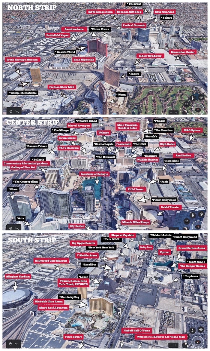 Las Vegas Strip map