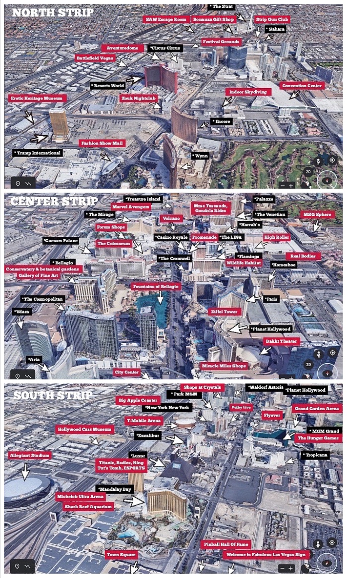 Map of Las Vegas Strip