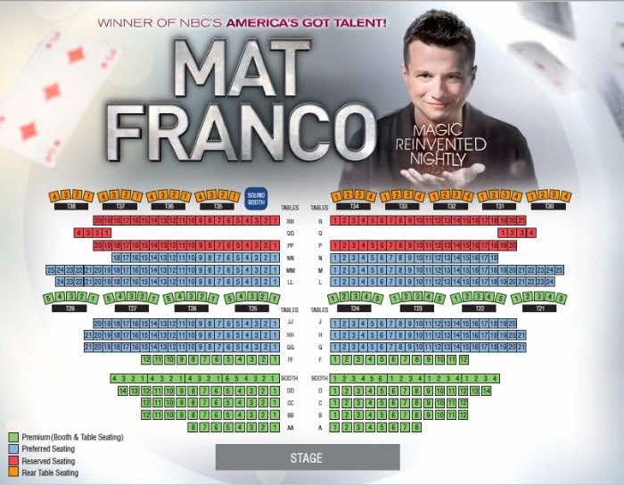 Mat Franco Seating Chart