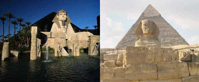 Luxor in Las Vegas vs. the Real Pyramid of Khafre in Gizaorder