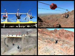 Riding a zip line in Las Vegas!